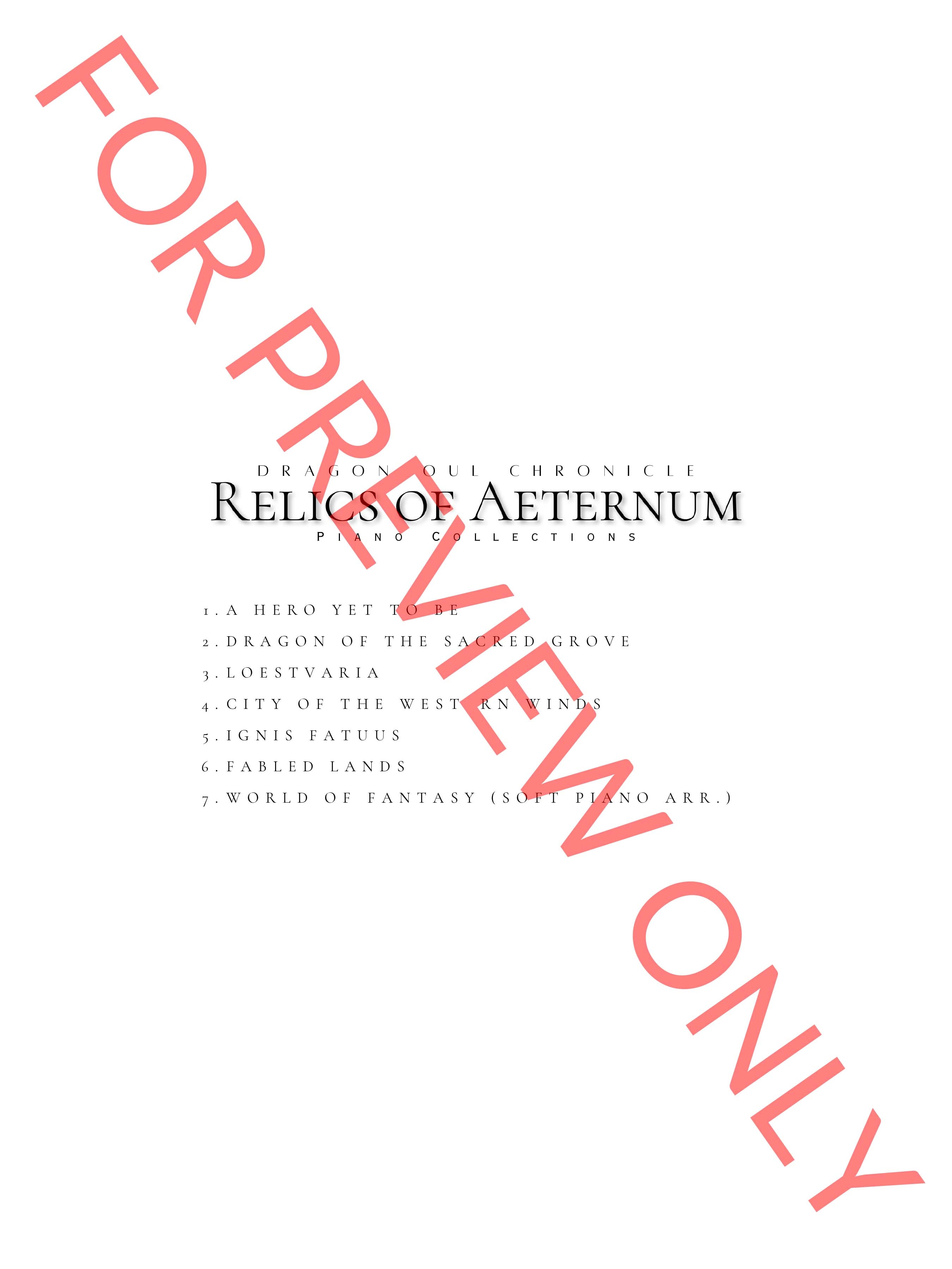 Relics of Aeternum (Piano Collection)